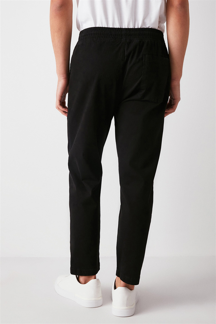 REESE Dokuma Relaxed Fit Siyah  Pantolon