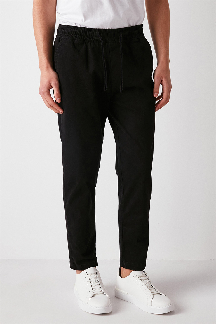 REESE Dokuma Relaxed Fit Siyah  Pantolon