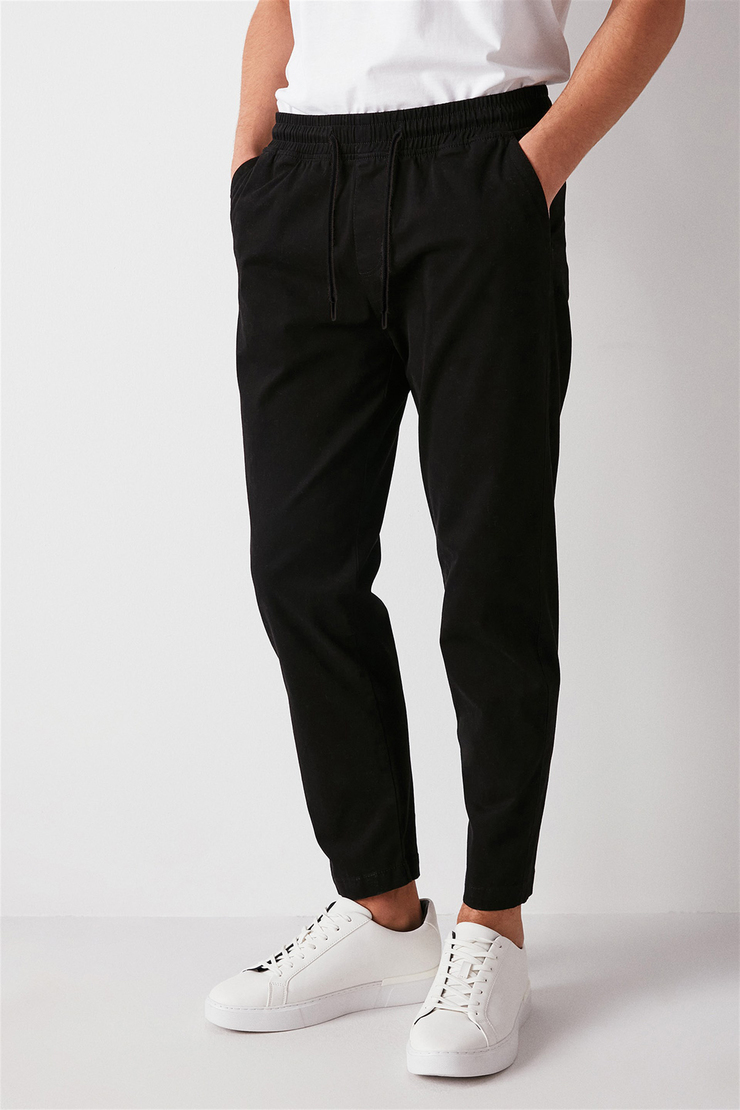 REESE Dokuma Relaxed Fit Siyah  Pantolon