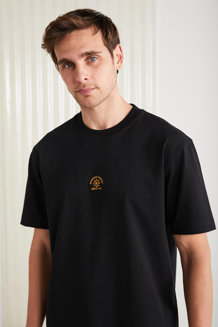 REMO Basic Regular Siyah Tekli T-Shirt