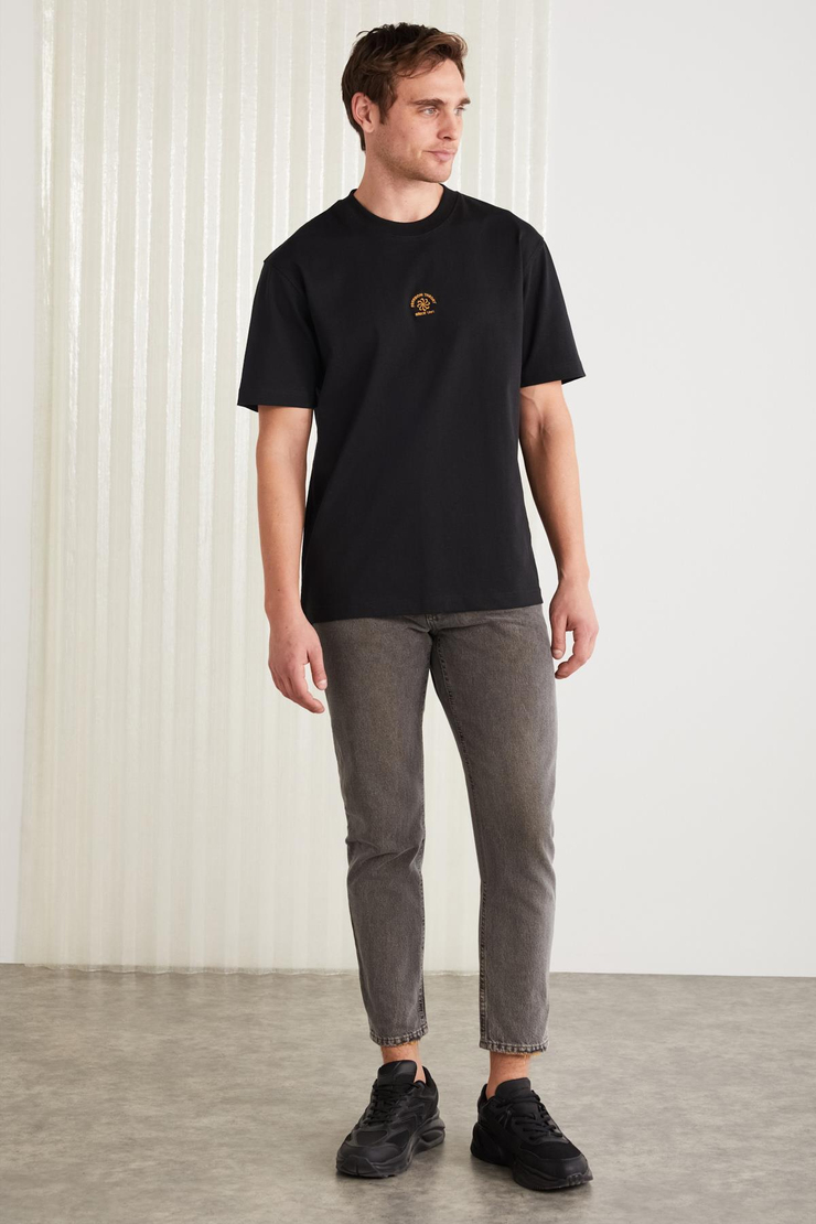 REMO Basic Regular Siyah Tekli T-Shirt