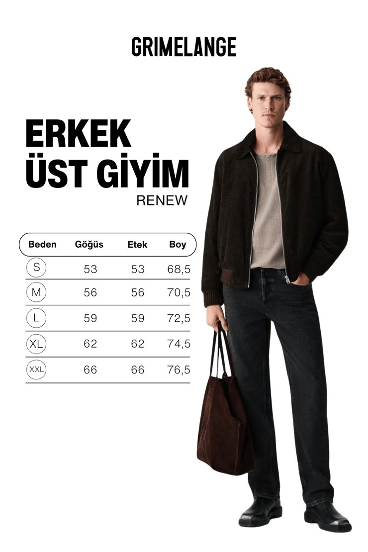 RENEW Erkek Organik Pamuklu Bisiklet Yaka Yarım Patlı Düğmeli Regular Vizon Sweatshirt