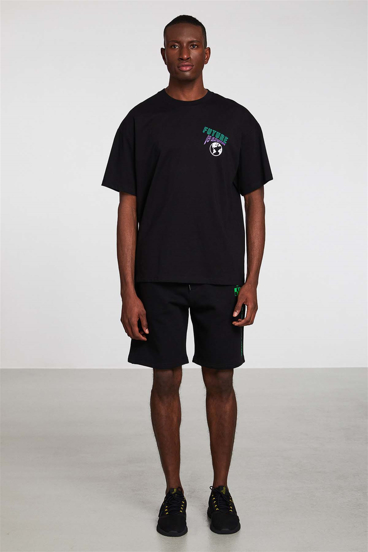 REORIENT Örme Oversize Siyah  T-Shirt