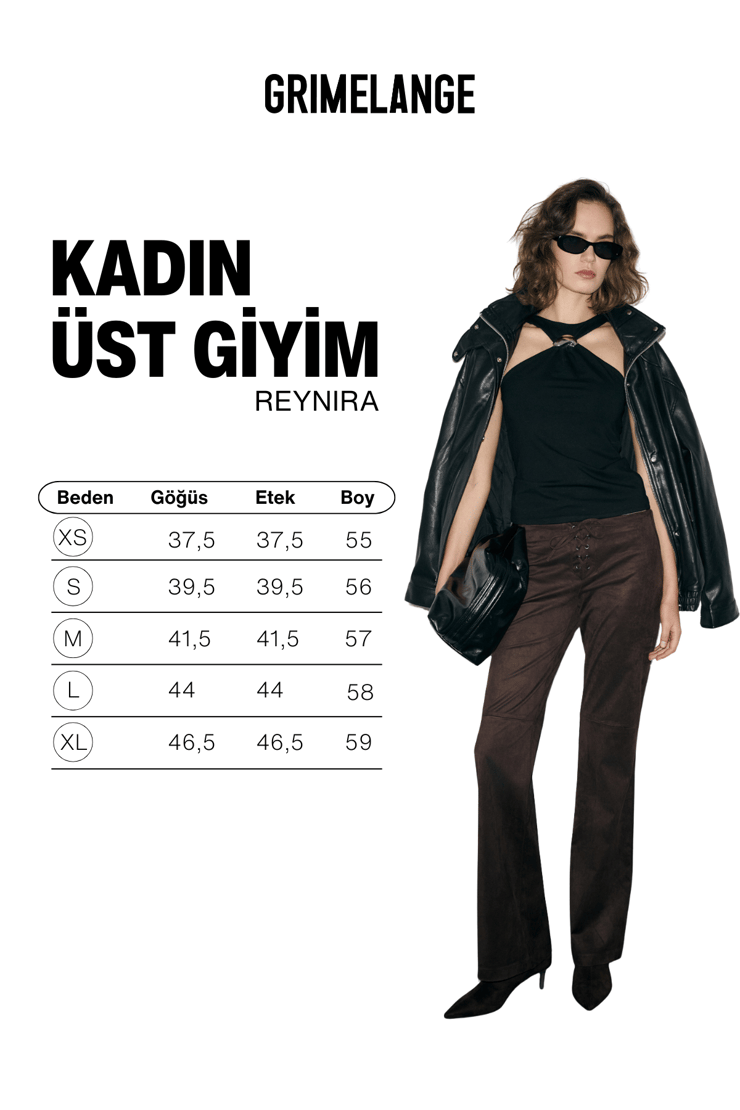 REYNIRA Kadın Yumuşak Ve Esnek Kumaşlı Halter Yakalı Toka Detaylı Siyah Bluz