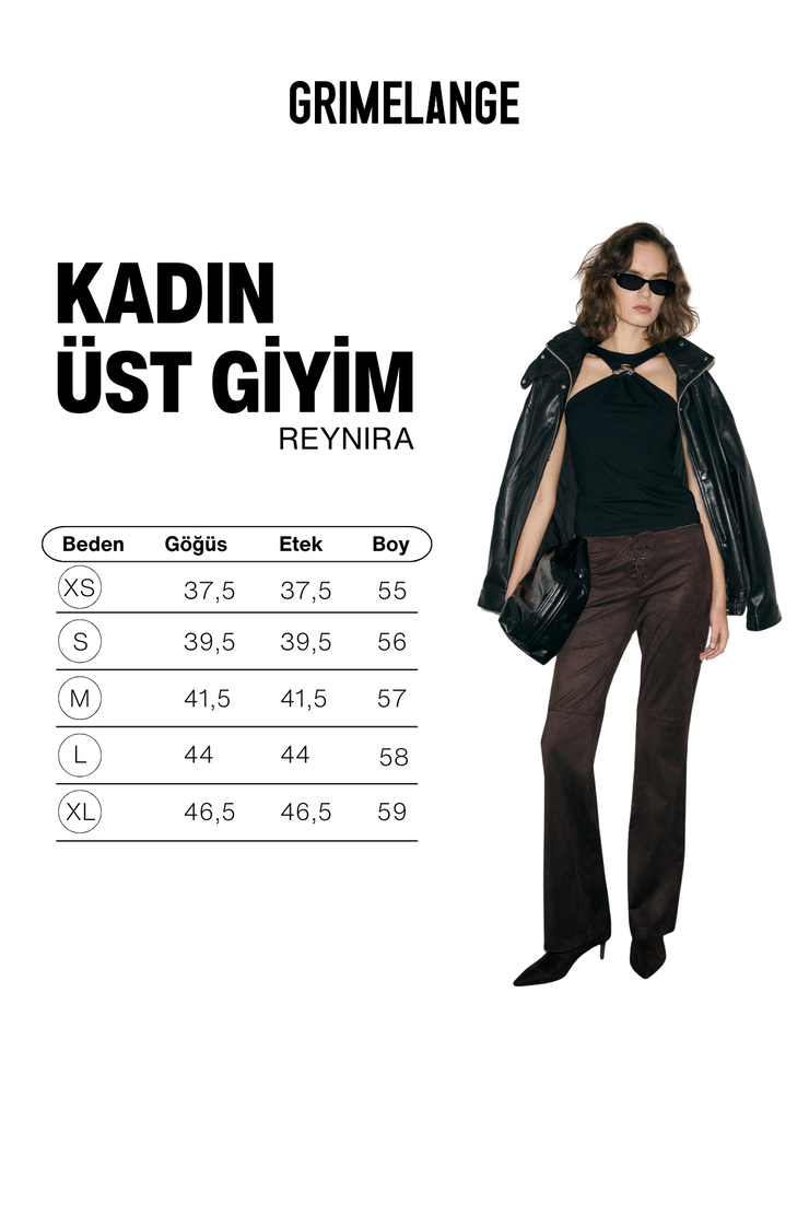 REYNIRA Kadın Yumuşak Ve Esnek Kumaşlı Halter Yakalı Toka Detaylı Siyah Bluz