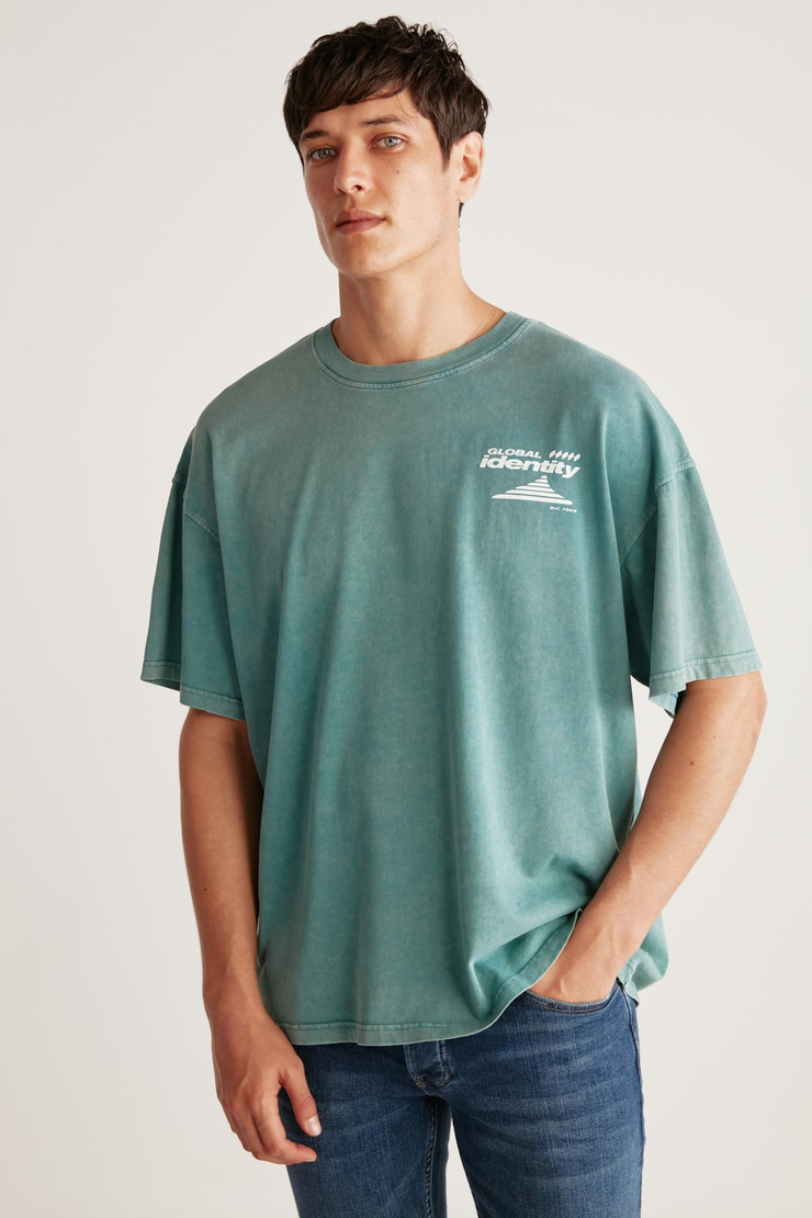 REZNOV  Oversize Yeşil  T-Shirt