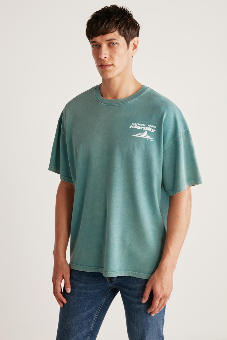 REZNOV  Oversize Yeşil  T-Shirt