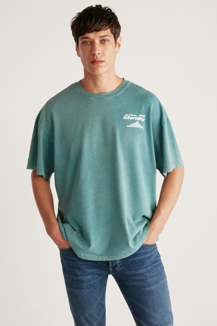 REZNOV  Oversize Yeşil  T-Shirt