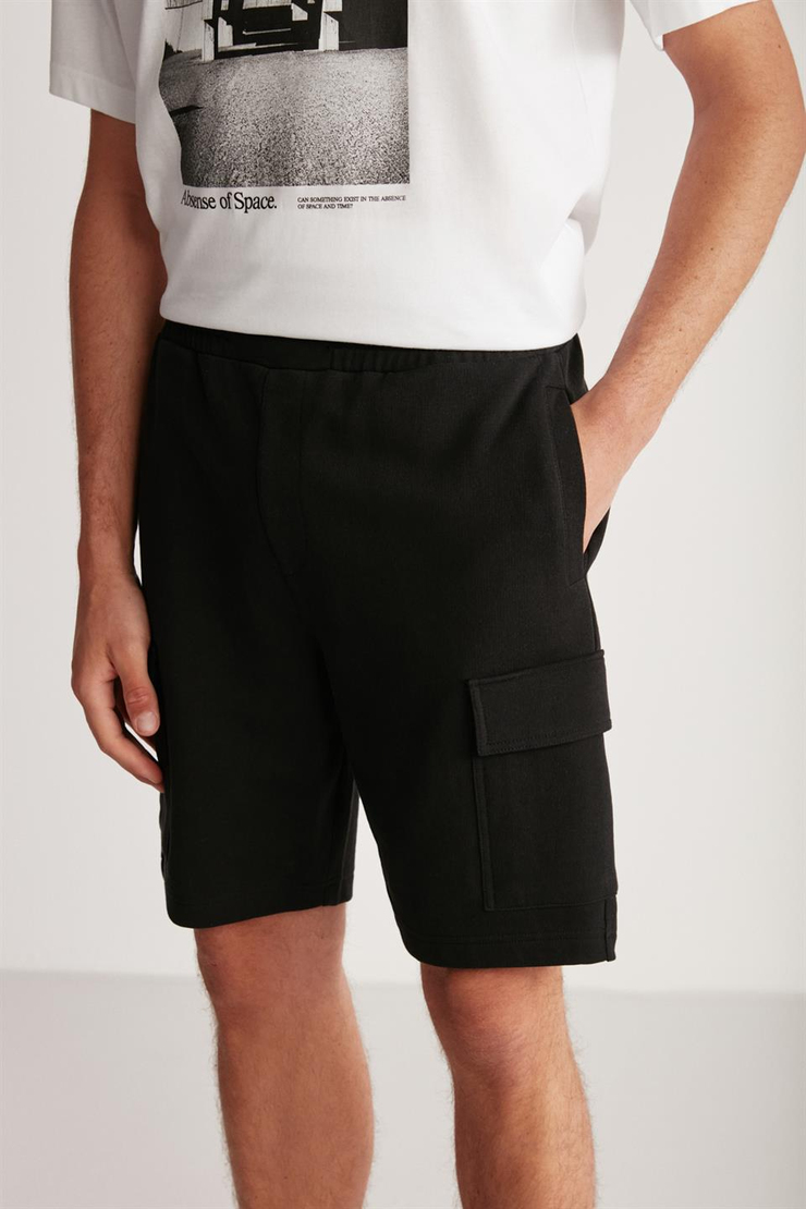 ROBB Örme  Siyah Tekli Şort