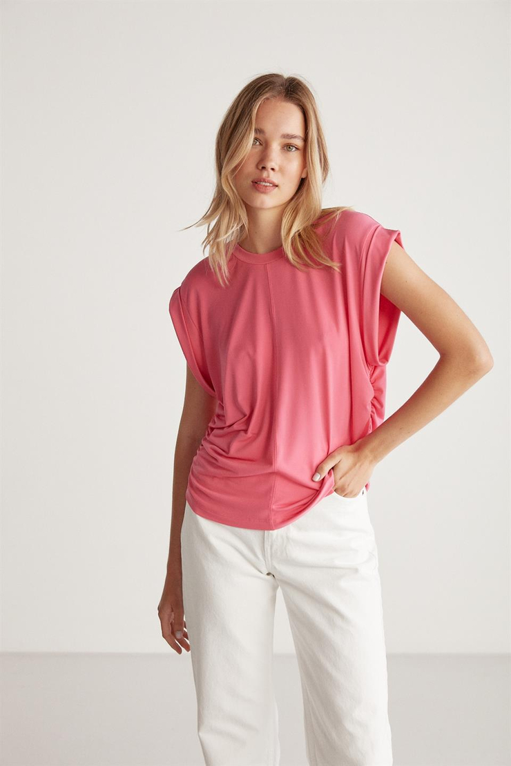 ROBERTA Örme Relaxed Pembe Tekli Bluz