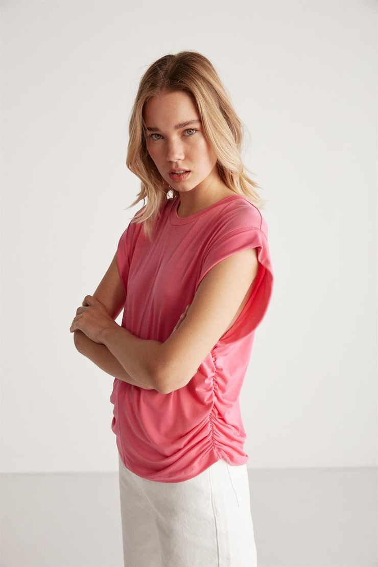 ROBERTA Örme Relaxed Pembe Tekli Bluz