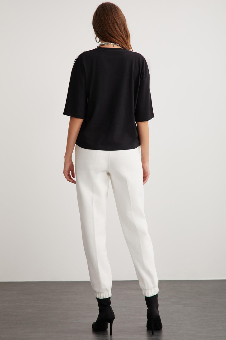 RODES  Relaxed Siyah Tekli T-Shirt