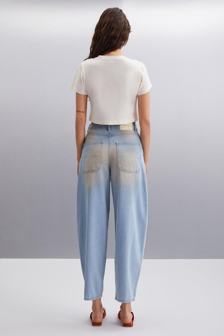 RUDINA Jogger Regular Jogger Mavi Tekli Pantolon