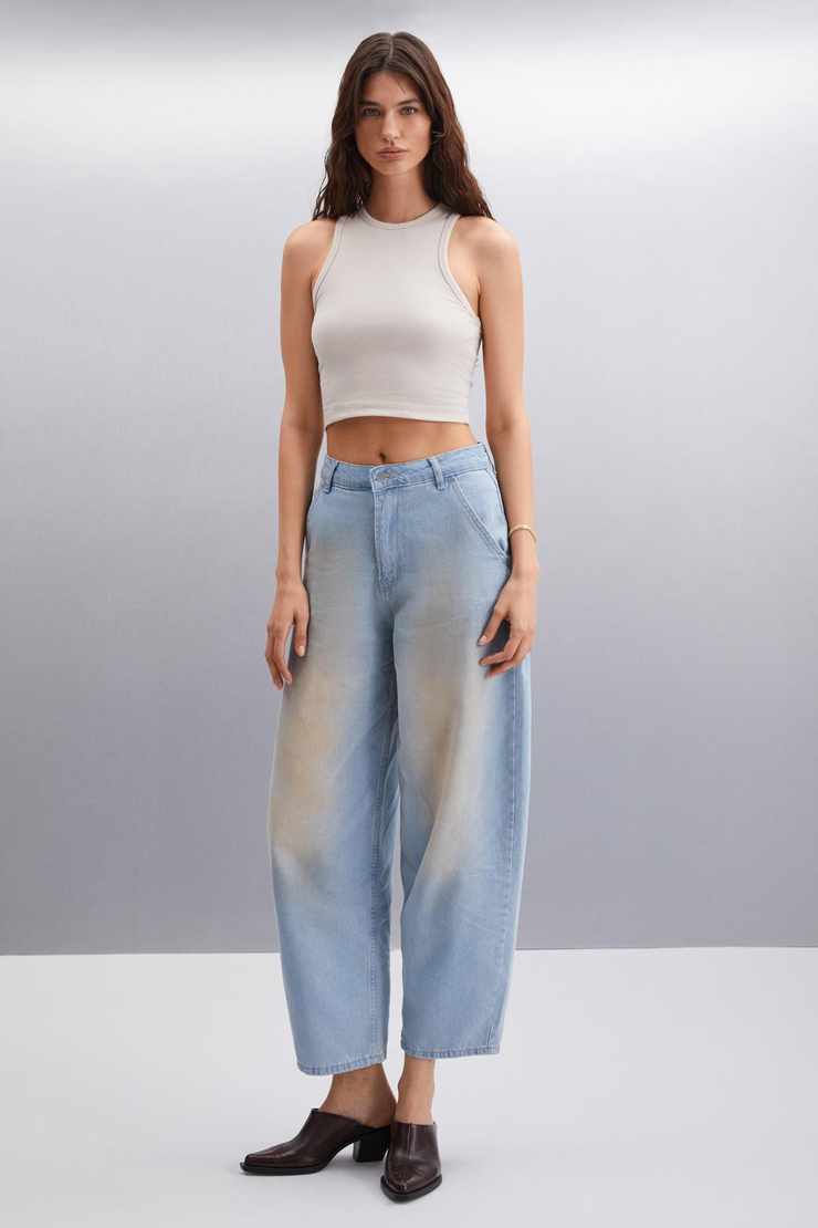 RUDINA Jogger Regular Jogger Mavi Tekli Pantolon
