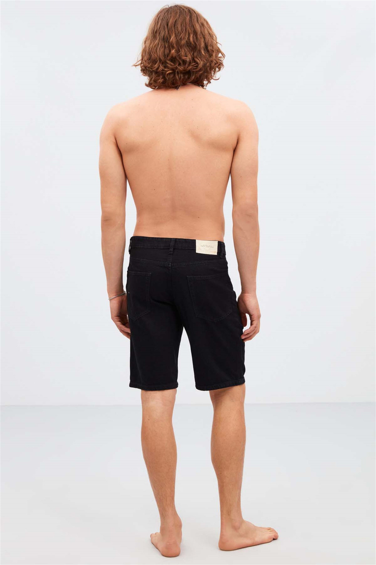 RUİNAS Denim Relaxed Siyah  Şort