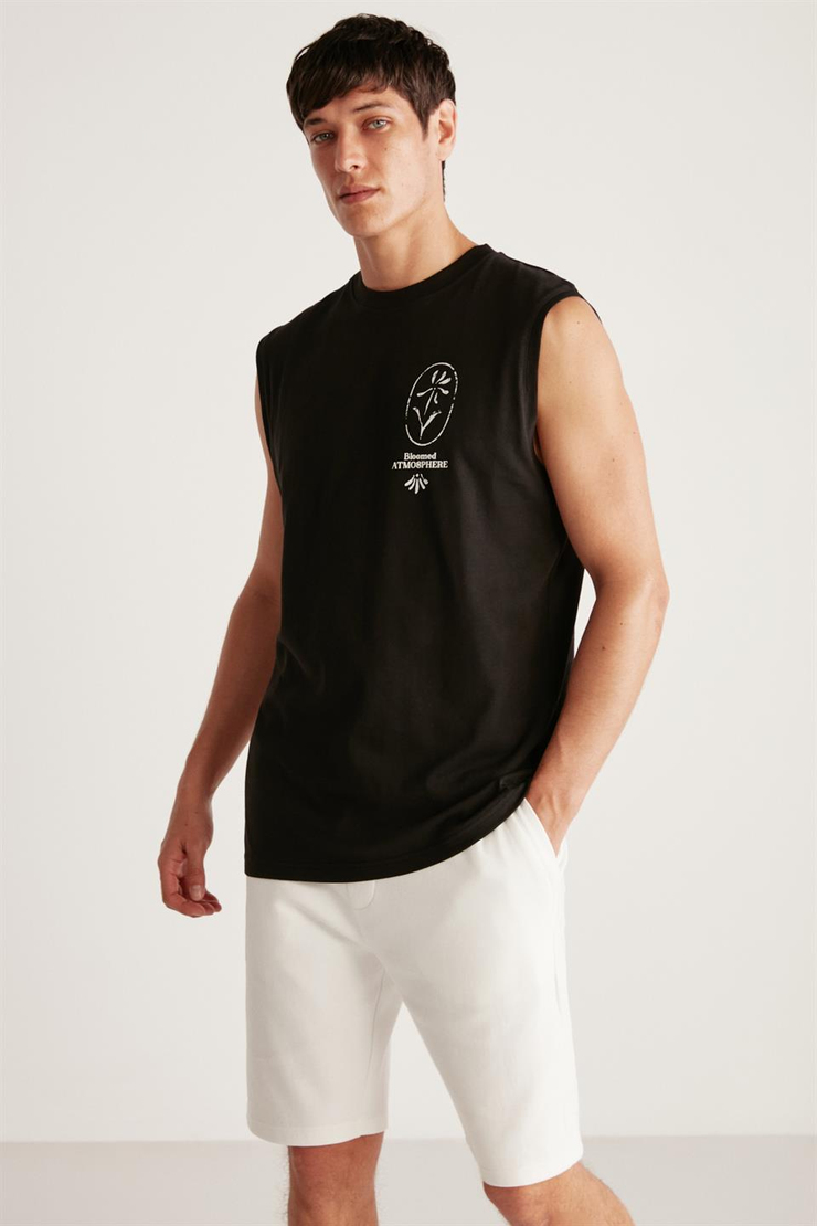 RUSSEL Örme Regular Siyah  Atlet