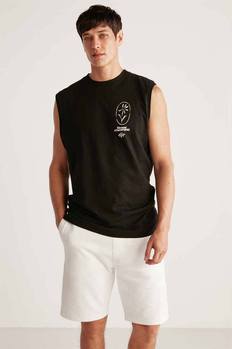 RUSSEL Örme Regular Siyah  Atlet