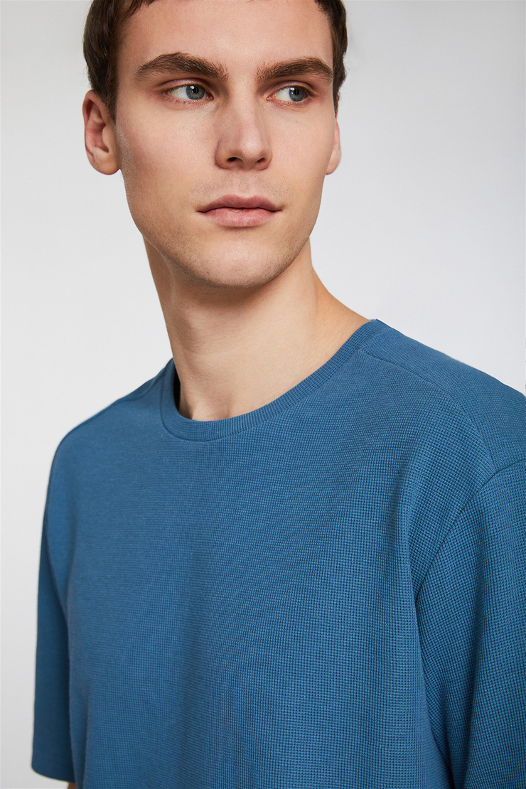 RYAN Erkek Yeşil Düz Renk Yuvarlak Yaka Comfort Fit T-Shirt