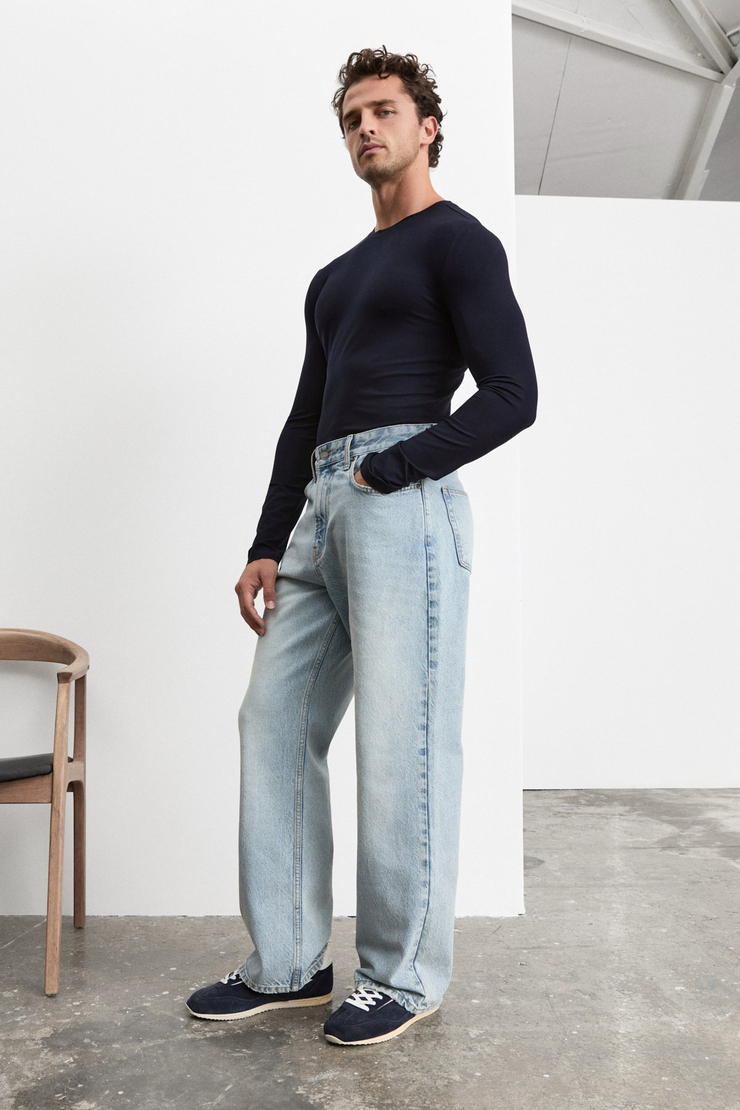 RYDER Erkek Loose Fit Buz Mavi Jeans