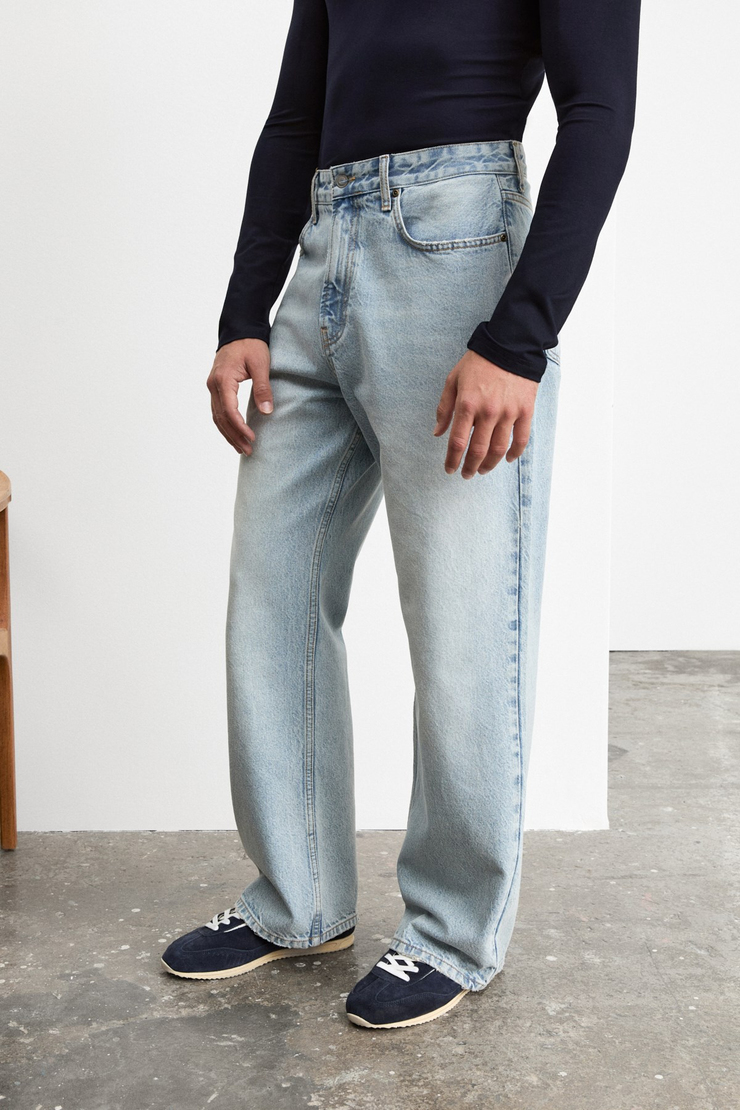 RYDER Erkek Loose Fit Buz Mavi Jeans