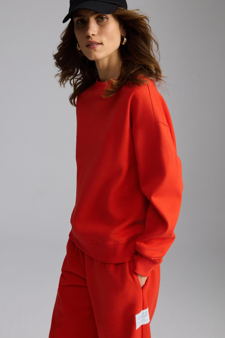 SAHIAN Basic Regular Kırmızı Tekli Sweatshirt
