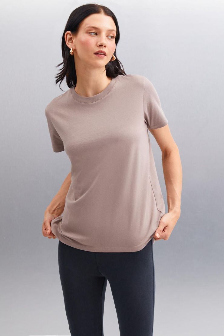 SAMANTHA Basic Comfort Vizon Tekli T-Shirt