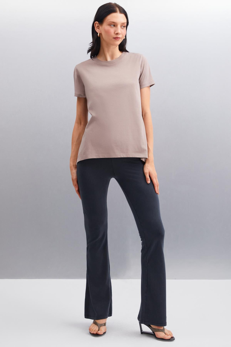 SAMANTHA Basic Comfort Vizon Tekli T-Shirt
