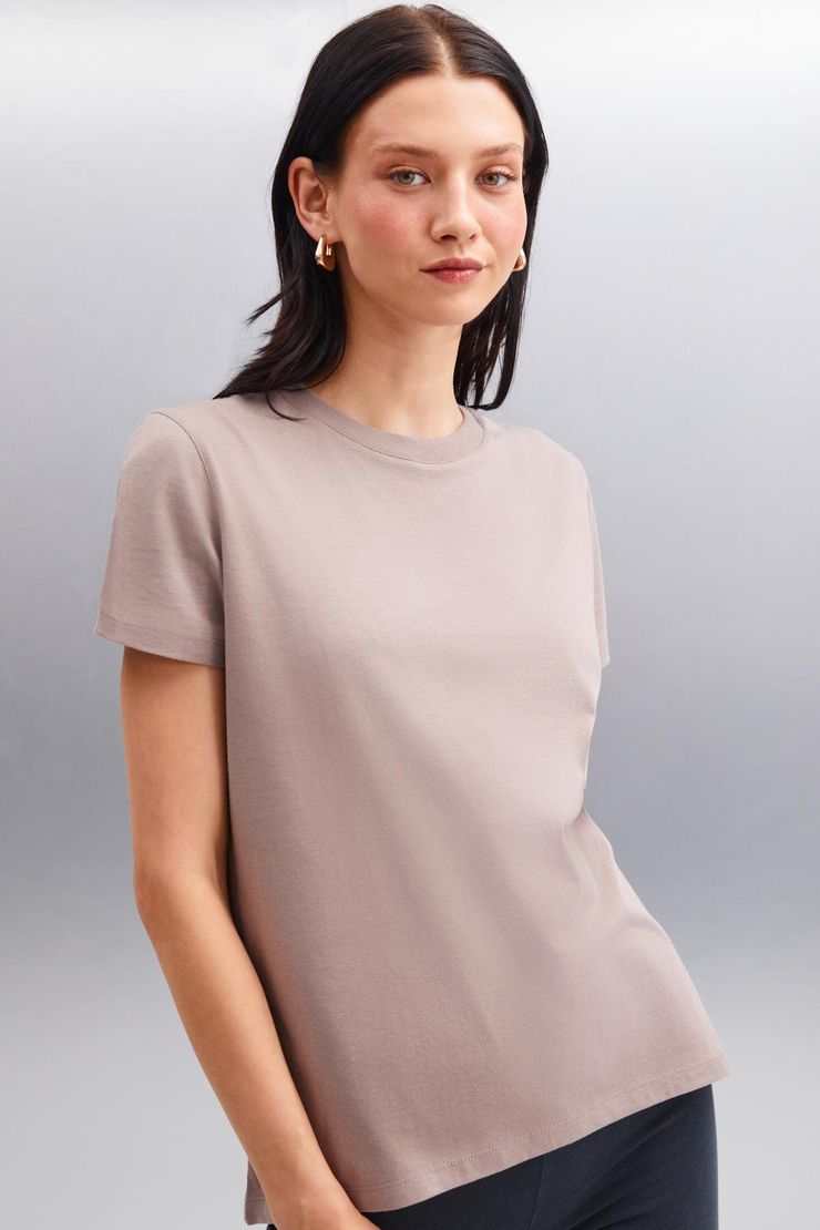 SAMANTHA Basic Comfort Vizon Tekli T-Shirt