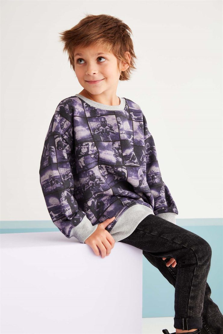 SAMIR Örme Comfort Fit Mor  Sweatshirt