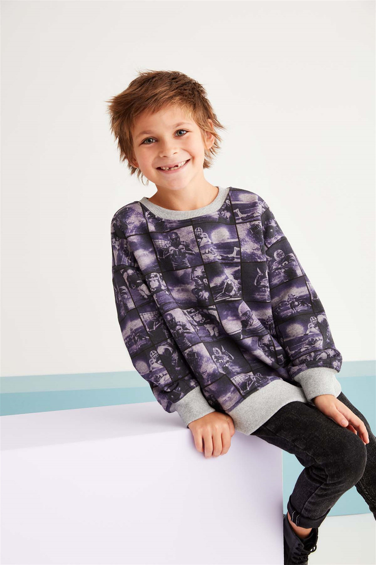 SAMIR Örme Comfort Fit Mor  Sweatshirt