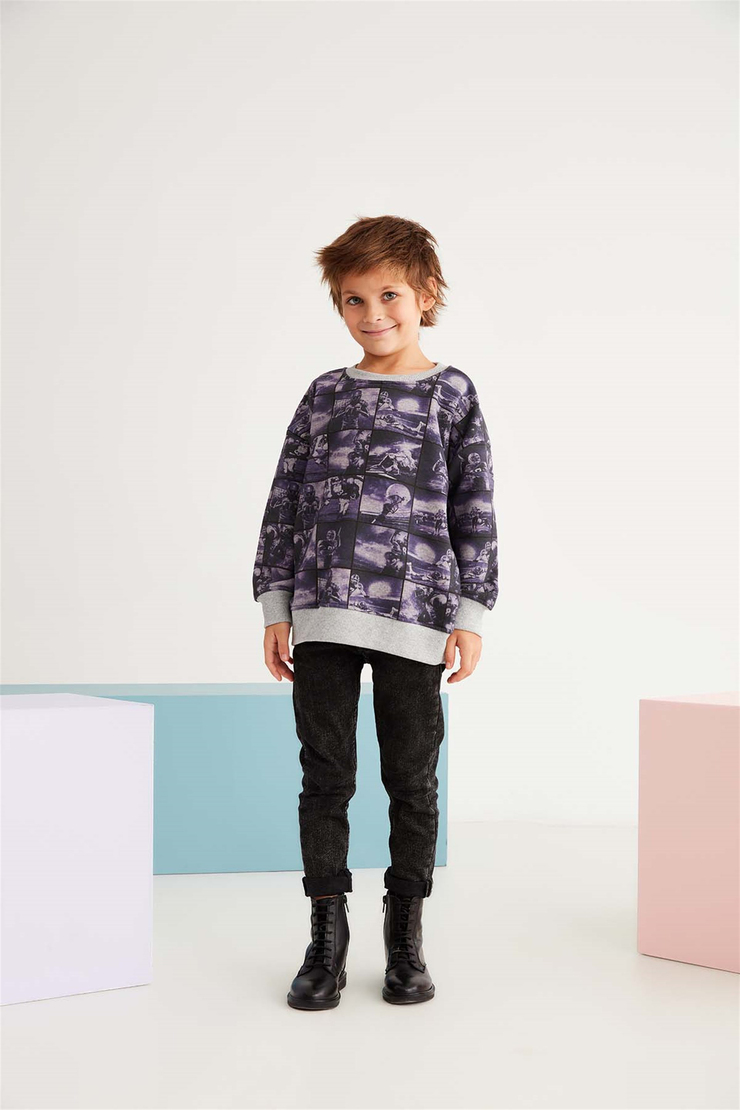 SAMIR Örme Comfort Fit Mor  Sweatshirt