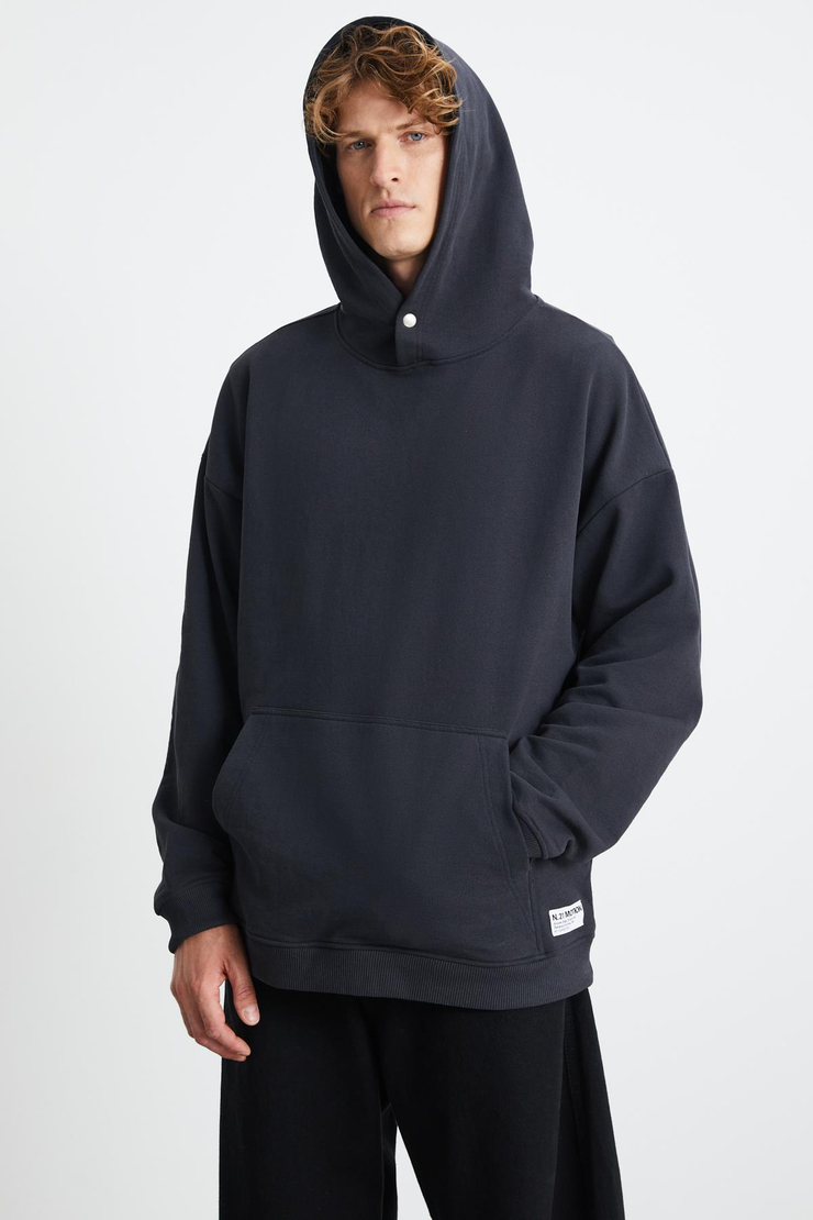 SANDER Regular Relaxed Antrasit Tekli Sweatshirt