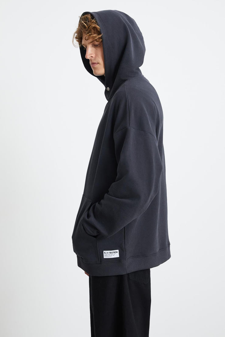 SANDER Regular Relaxed Antrasit Tekli Sweatshirt