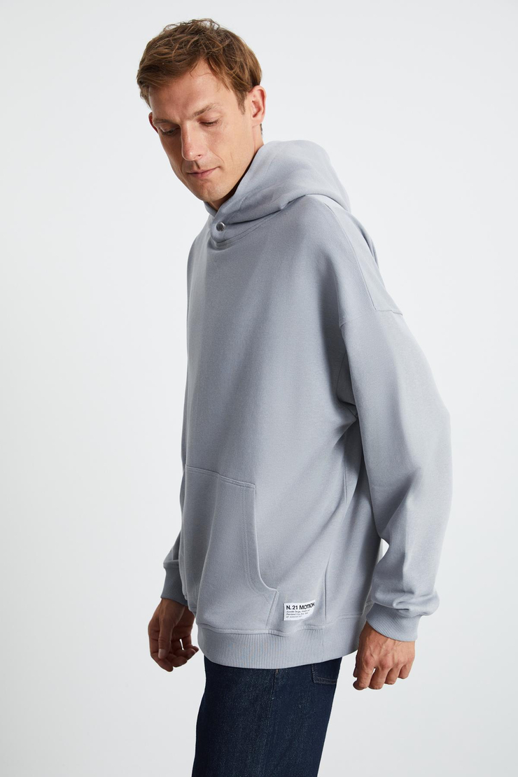 SANDER Regular Relaxed Gri Tekli Sweatshirt