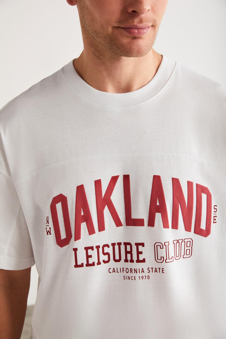 SANDRO Basic Oversize Beyaz Tekli T-Shirt