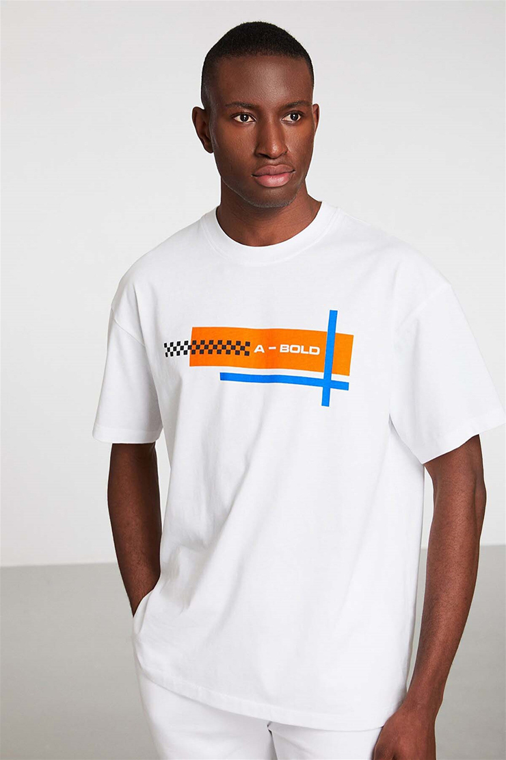 SANDRO Örme Oversize Beyaz  T-Shirt