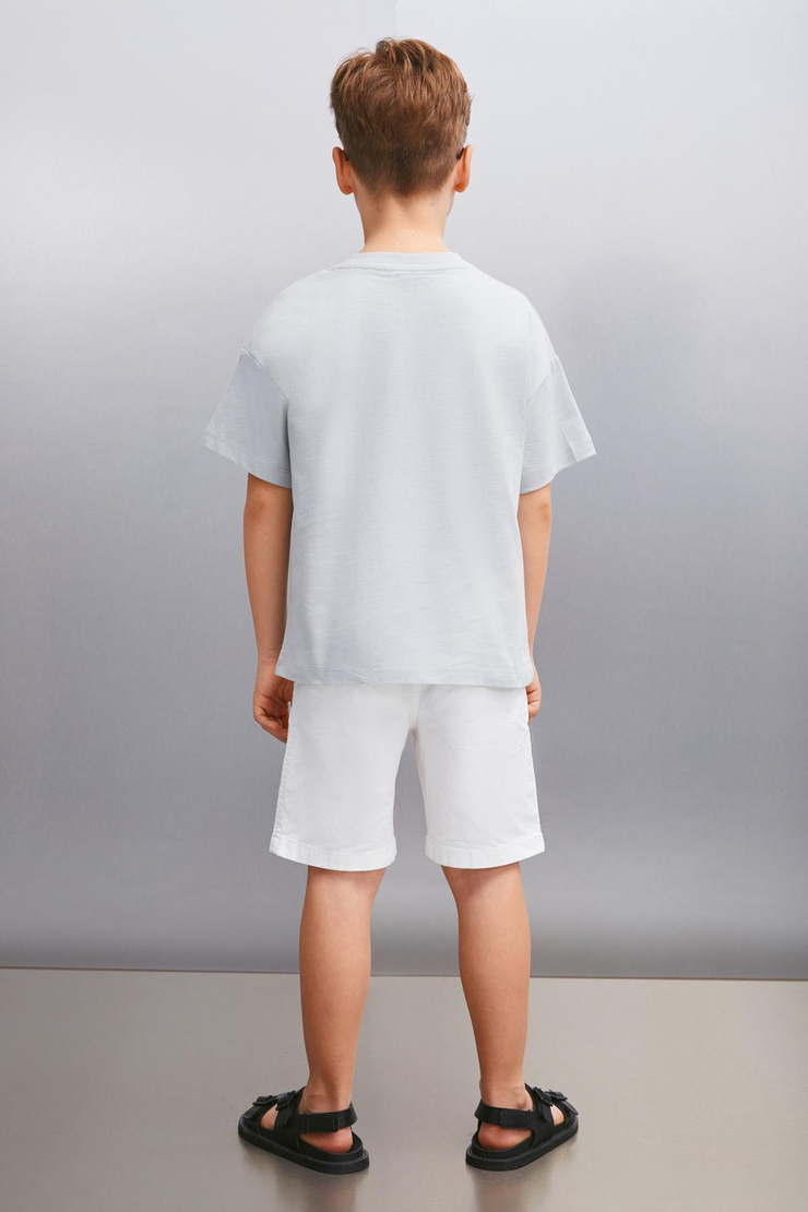 SANTO  Relaxed Gri Tekli T-Shirt