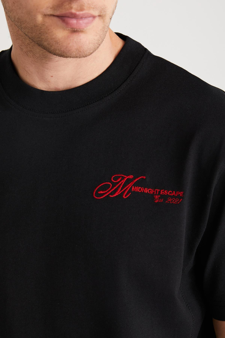 SANTORINI Basic Regular Siyah Tekli T-Shirt