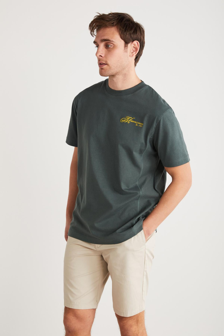SANTORINI Basic Regular Yeşil Tekli T-Shirt