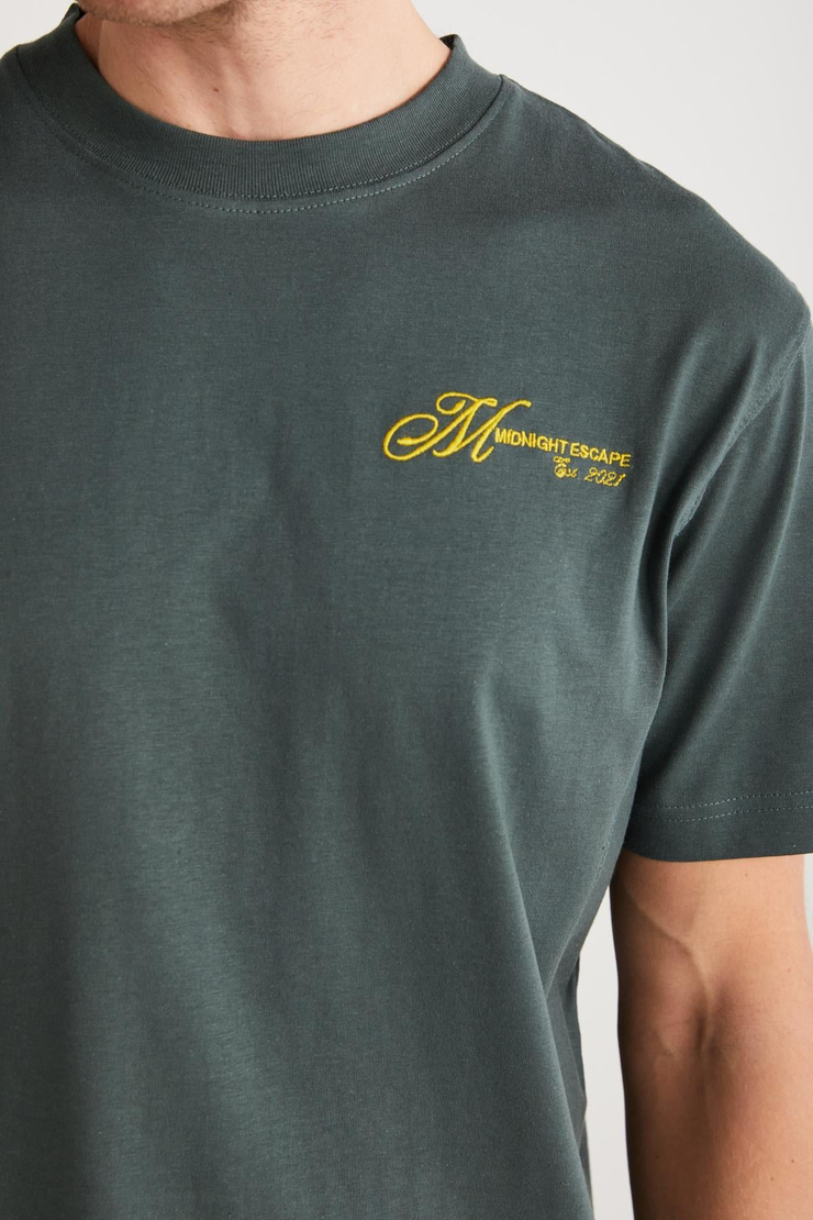 SANTORINI Basic Regular Yeşil Tekli T-Shirt