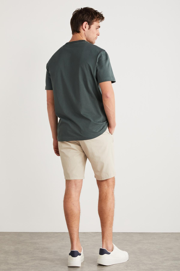 SANTORINI Basic Regular Yeşil Tekli T-Shirt