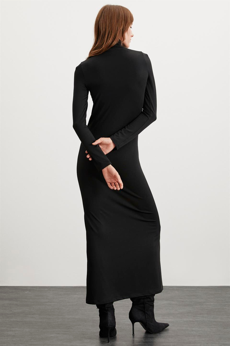 SAPPHIRE  Slim Siyah Tekli Elbise