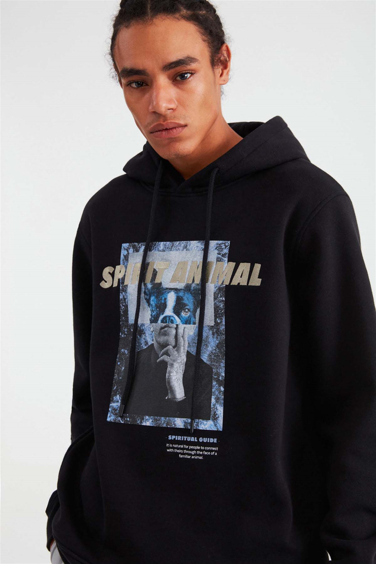 SAVAGE Örme Comfort Fit Siyah  Sweatshirt