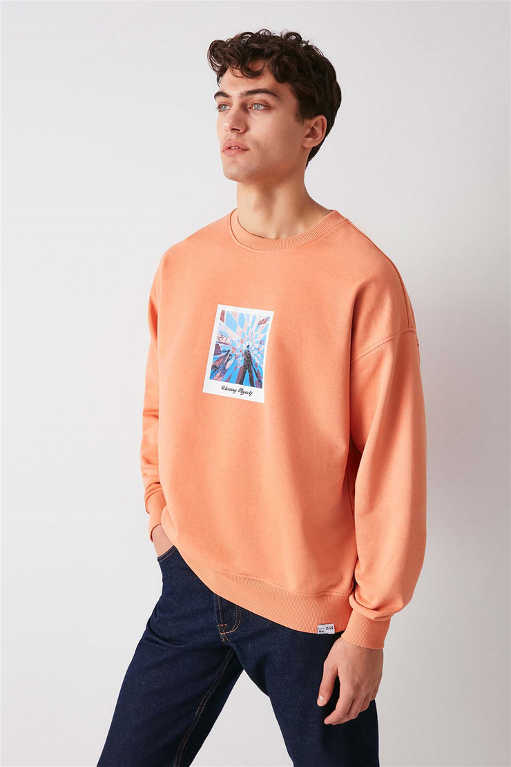 SEASİDE Örme Oversize Turuncu  Sweatshirt