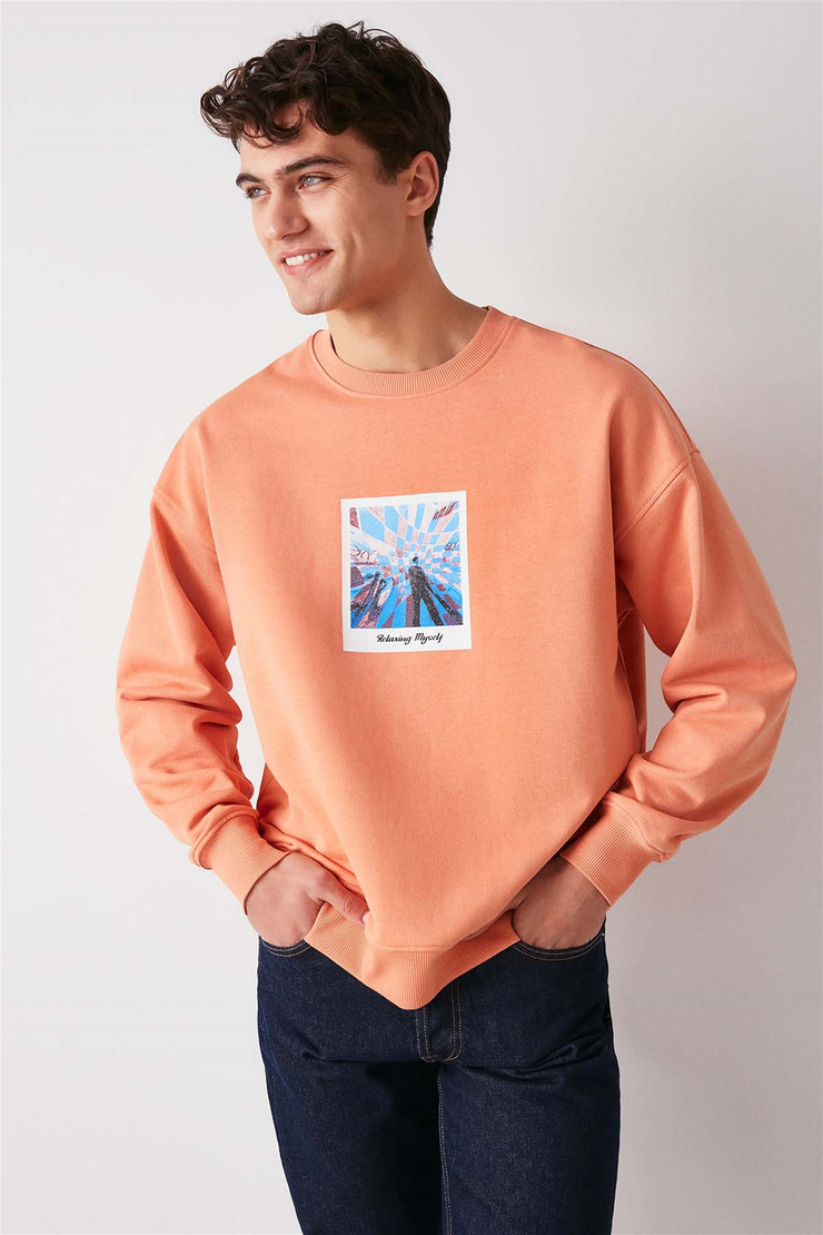 SEASİDE Örme Oversize Turuncu  Sweatshirt