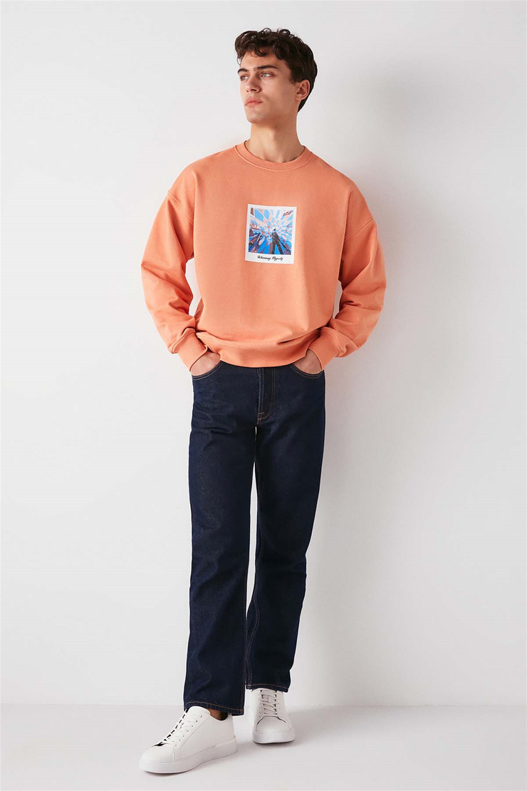 SEASİDE Örme Oversize Turuncu  Sweatshirt