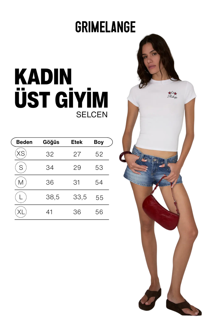 SELCEN Kadın Yumuşak Ve Esnek Kumaşlı Organik Pamuklu Dünya Kupasına Özel Nakışlı Beyaz T-Shirt
