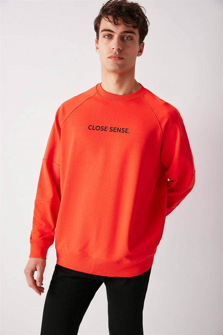 SENSE Örme Oversize Kırmızı  Sweatshirt