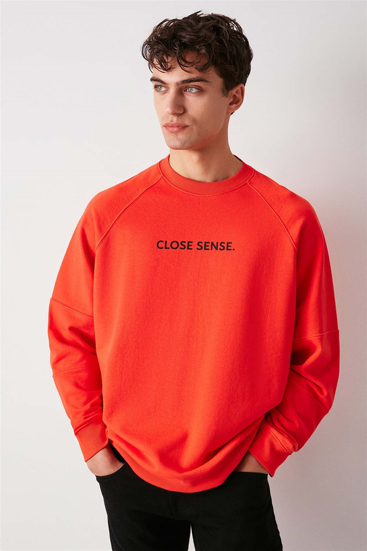 SENSE Örme Oversize Kırmızı  Sweatshirt