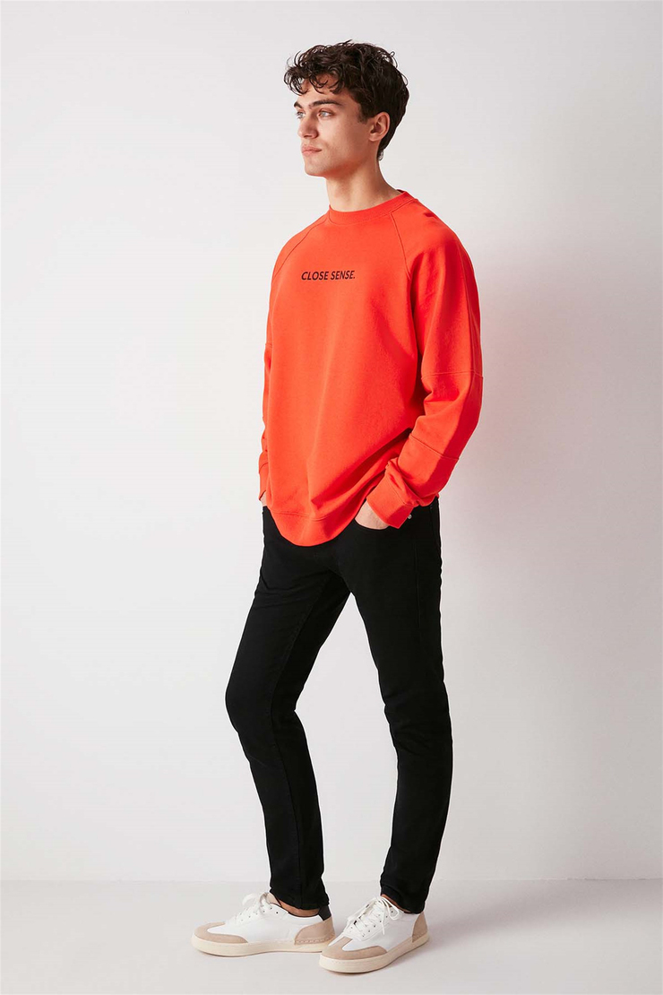 SENSE Örme Oversize Kırmızı  Sweatshirt